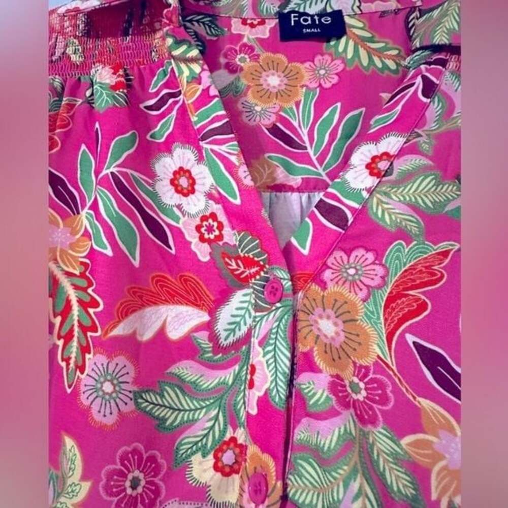 Fate Hot Pink Floral Blouse - Picture 5 of 5